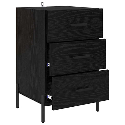 Armadio da Notte Rovere Nero 40 x 40 x 66 cm Legno multistrato