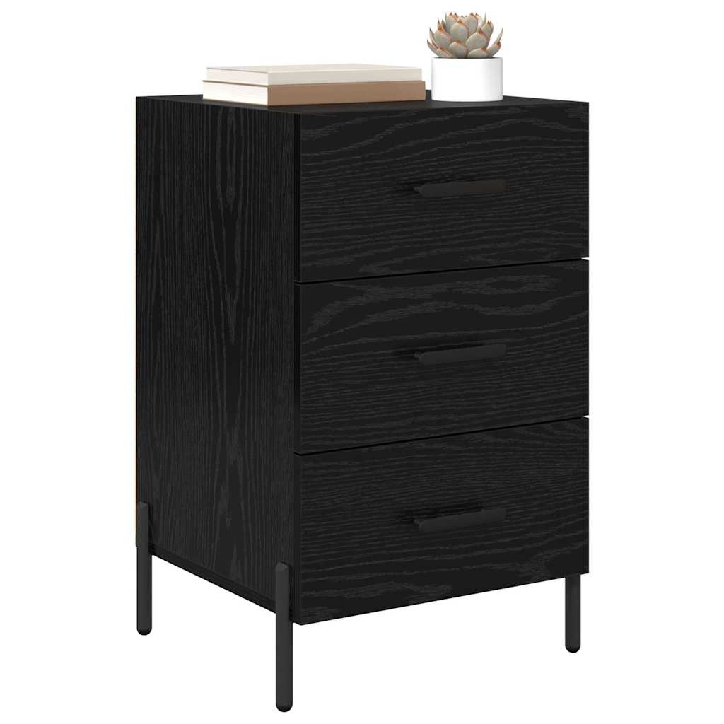 Armadio da Notte Rovere Nero 40 x 40 x 66 cm Legno multistrato