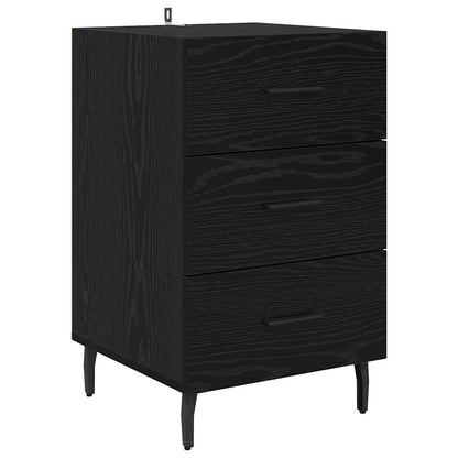 Armadio da Notte Rovere Nero 40 x 40 x 66 cm Legno multistrato