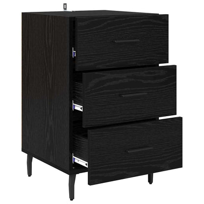 Armadio da Notte Rovere Nero 40 x 40 x 66 cm Legno multistrato