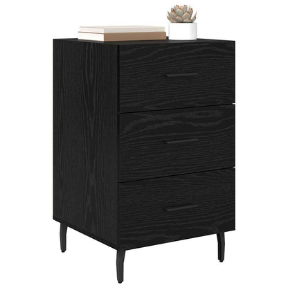 Armadio da Notte Rovere Nero 40 x 40 x 66 cm Legno multistrato