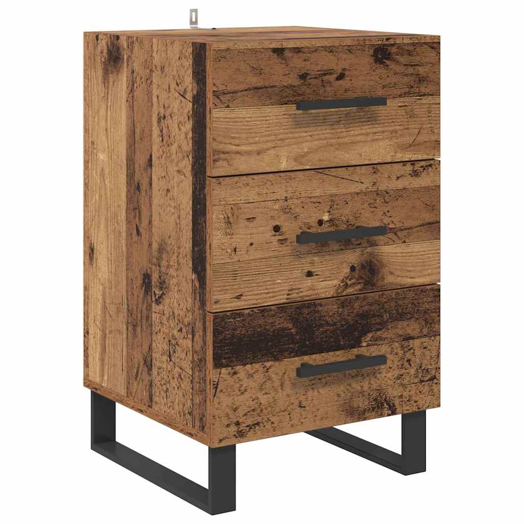 Armadio da Notte con cassetto Legno vecchio 40 x 40 x 66 cm