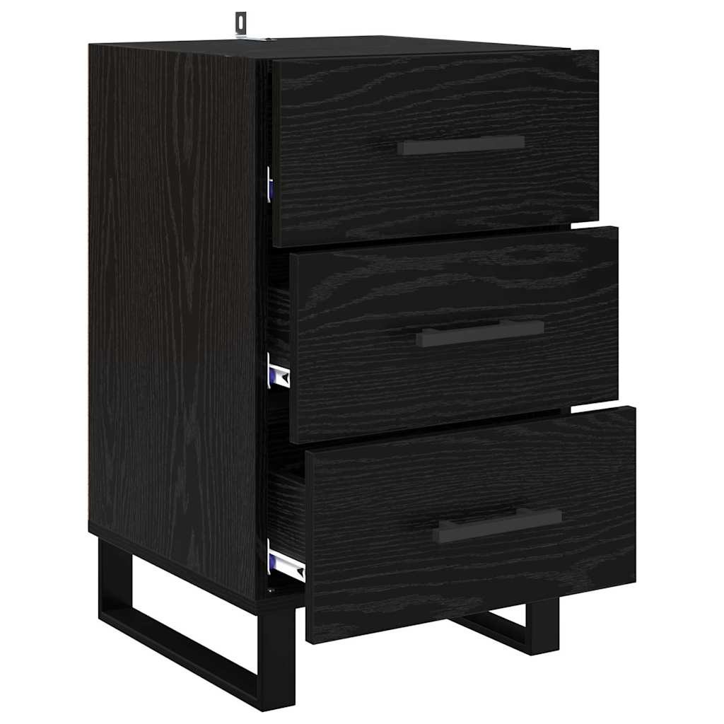 Armadio da Notte Rovere Nero 40 x 40 x 66 cm Legno multistrato
