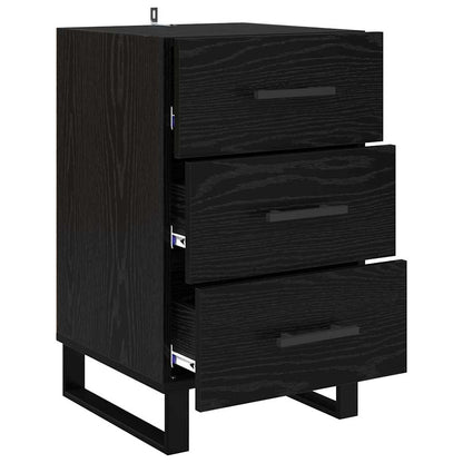 Armadio da Notte Rovere Nero 40 x 40 x 66 cm Legno multistrato