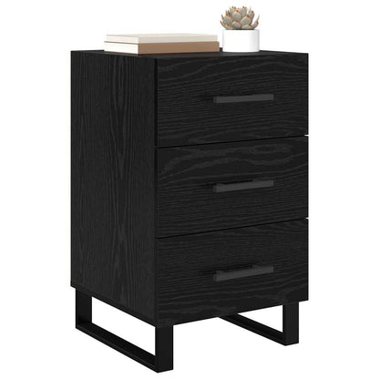 Armadio da Notte Rovere Nero 40 x 40 x 66 cm Legno multistrato