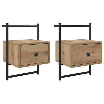 Armadio da Notte 2 pcs Rovere artigianale 35 x 30 x 51 cm