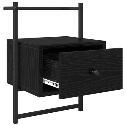 Armadio da Notte Rovere Nero 35 x 30 x 51 cm Legno multistrato