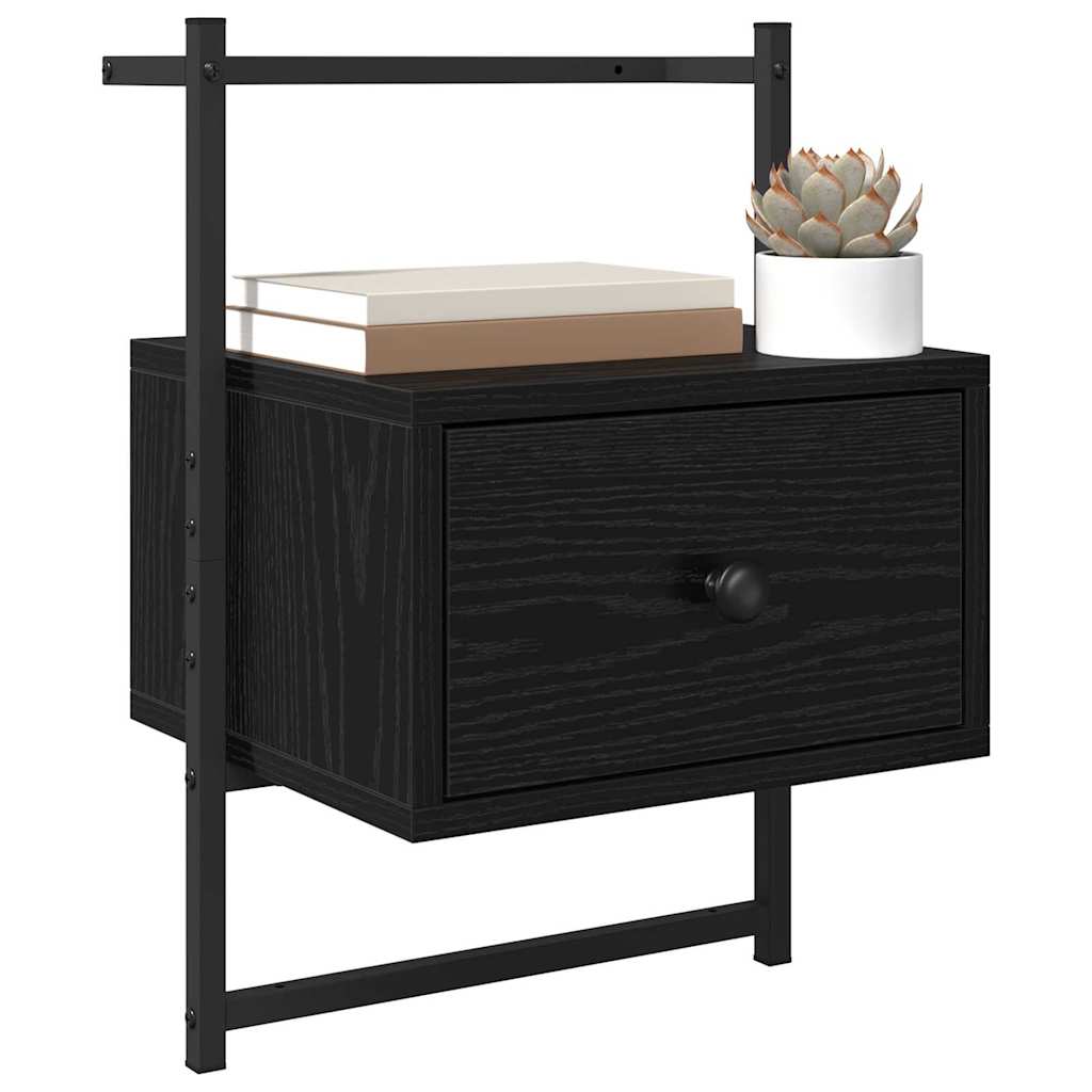 Armadio da Notte Rovere Nero 35 x 30 x 51 cm Legno multistrato