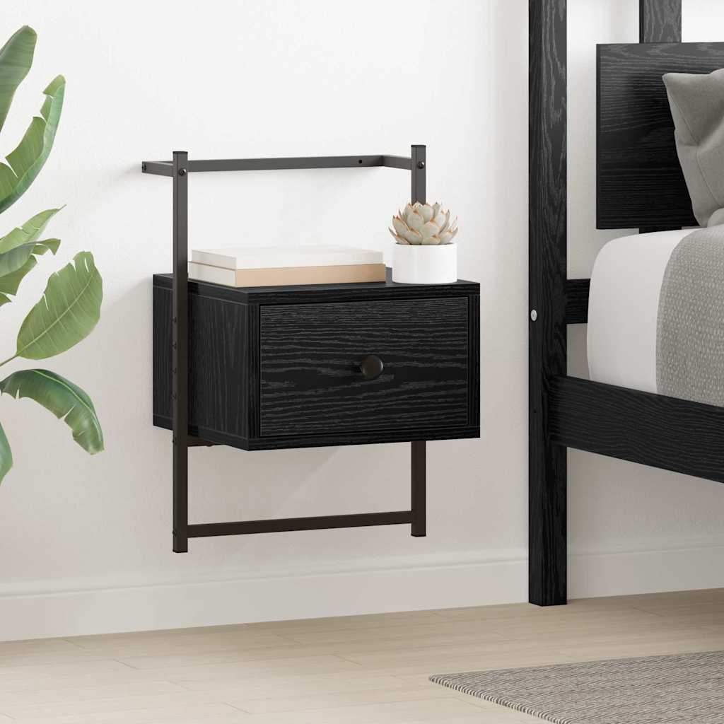 Armadio da Notte con cassetto 2 pcs Rovere Nero 35 x 30 x 51 cm