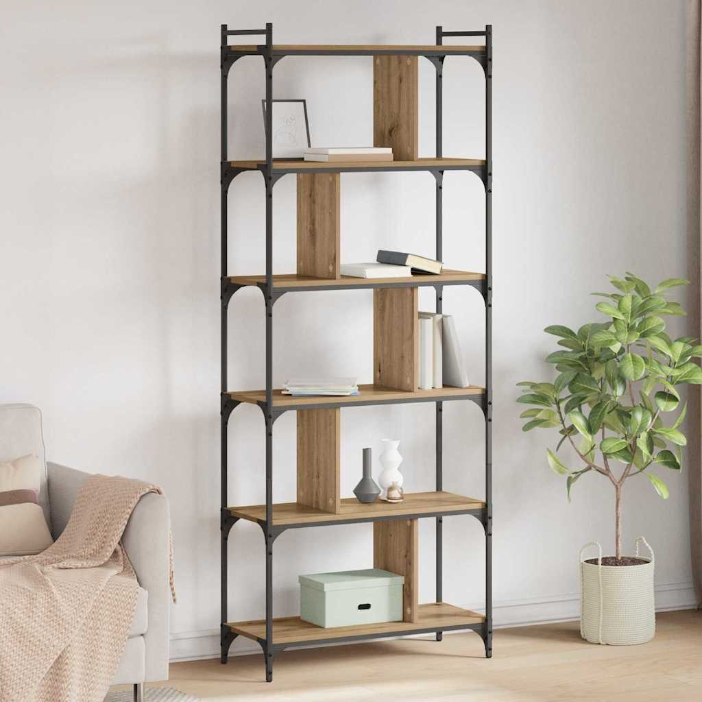 Libreria rovere artigianale 76 x 32 x 192 cm Legno multistrato
