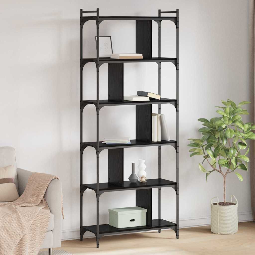 Libreria Rovere nero 76 x 32 x 192 cm Legno multistrato