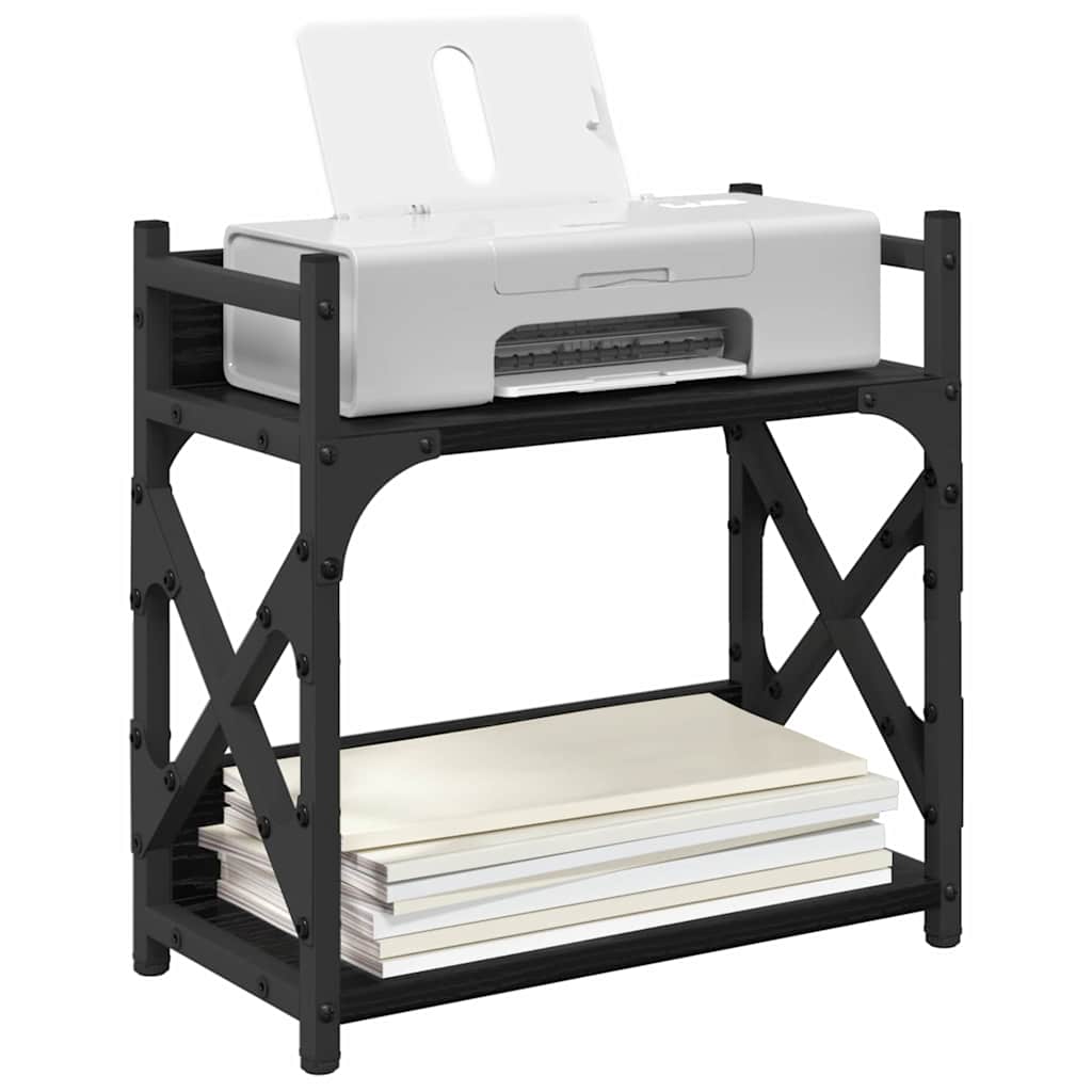 Supporto per Stampante Rovere Nero 40 x 20 x 40 cm