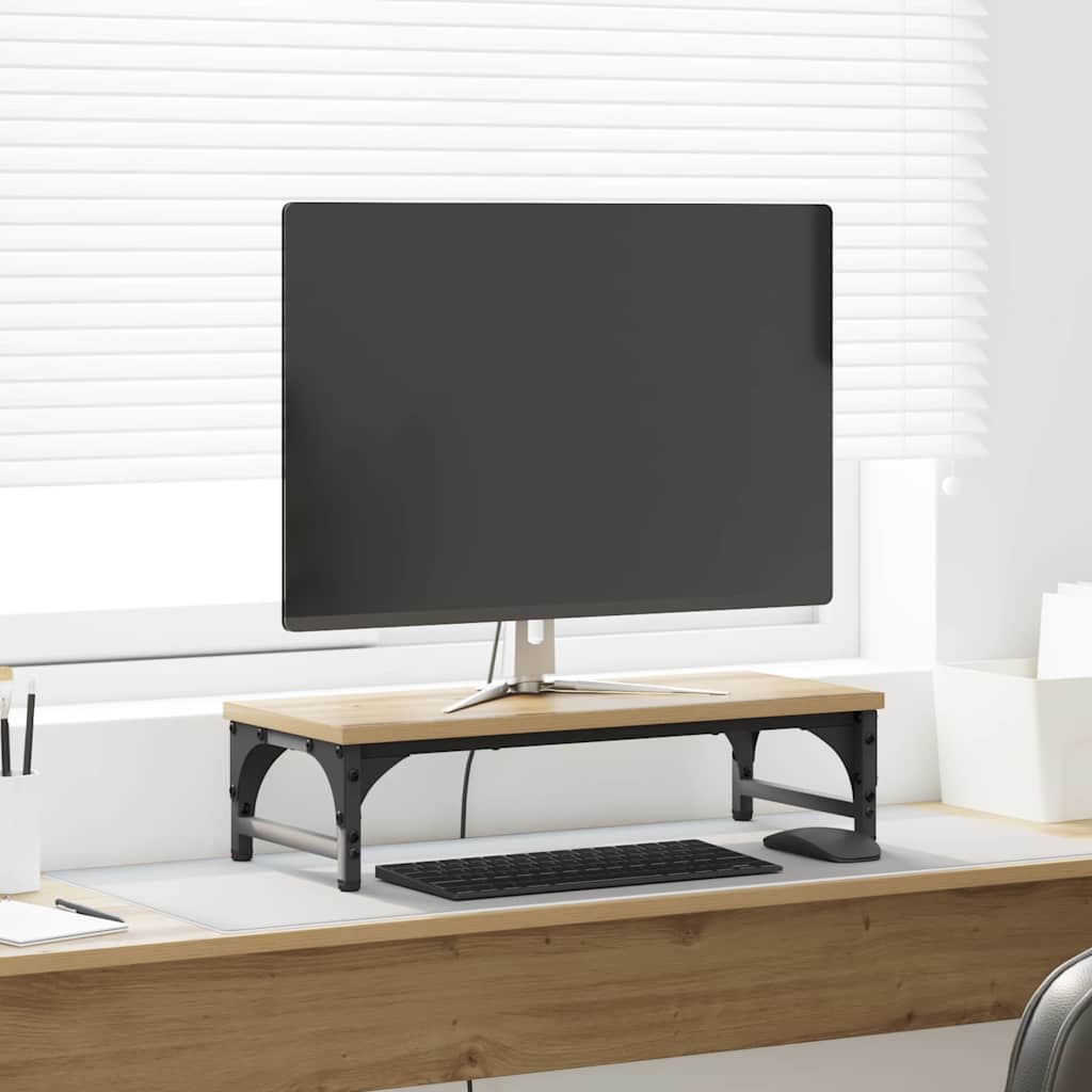 Supporto per Monitor Rovere artigianale 55 x 23 x 14 cm