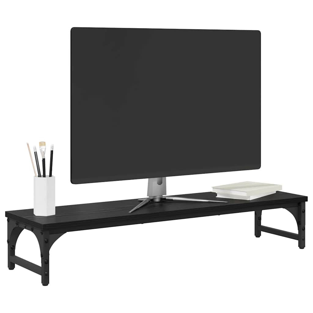Supporto per Monitor Rovere Nero 85 x 23 x 15,5 cm