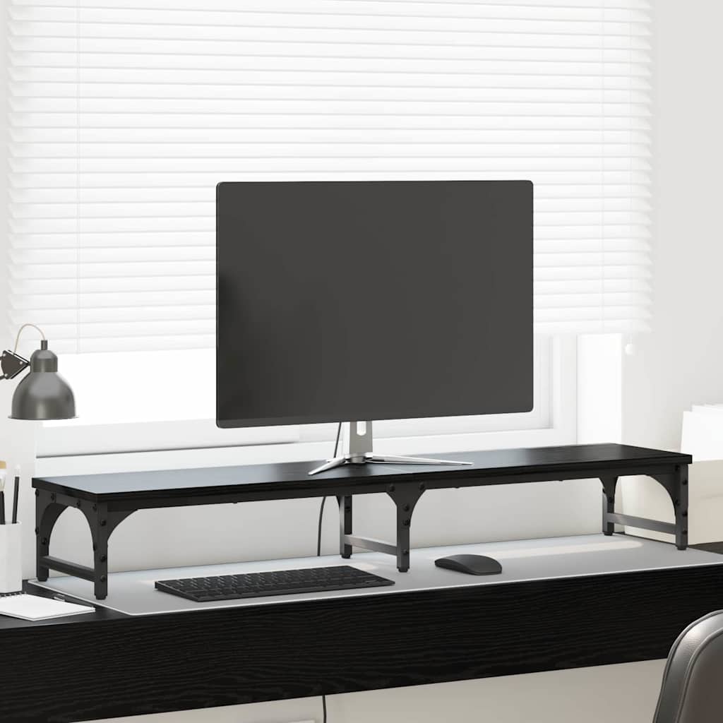 Supporto per Monitor Rovere Nero 105 x 23 x 15,5 cm