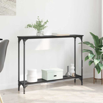 Tavolo consolle con lo scaffale Rovere Nero 100 x 22,5 x 75 cm