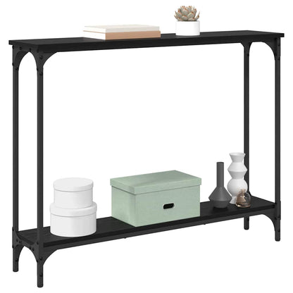 Tavolo consolle con lo scaffale Rovere Nero 100 x 22,5 x 75 cm