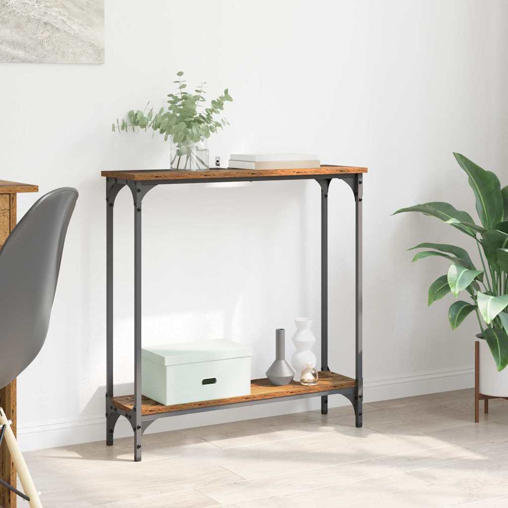 Tavolo consolle con lo scaffale Legno vecchio 75 x 22,5 x 75 cm