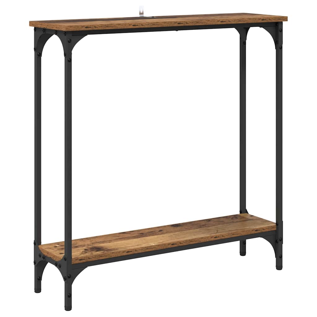 Tavolo consolle con lo scaffale Legno vecchio 75 x 22,5 x 75 cm