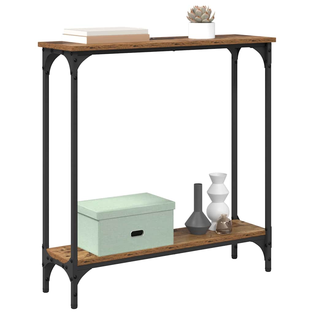 Tavolo consolle con lo scaffale Legno vecchio 75 x 22,5 x 75 cm