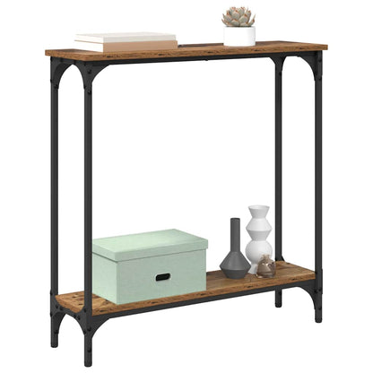 Tavolo consolle con lo scaffale Legno vecchio 75 x 22,5 x 75 cm