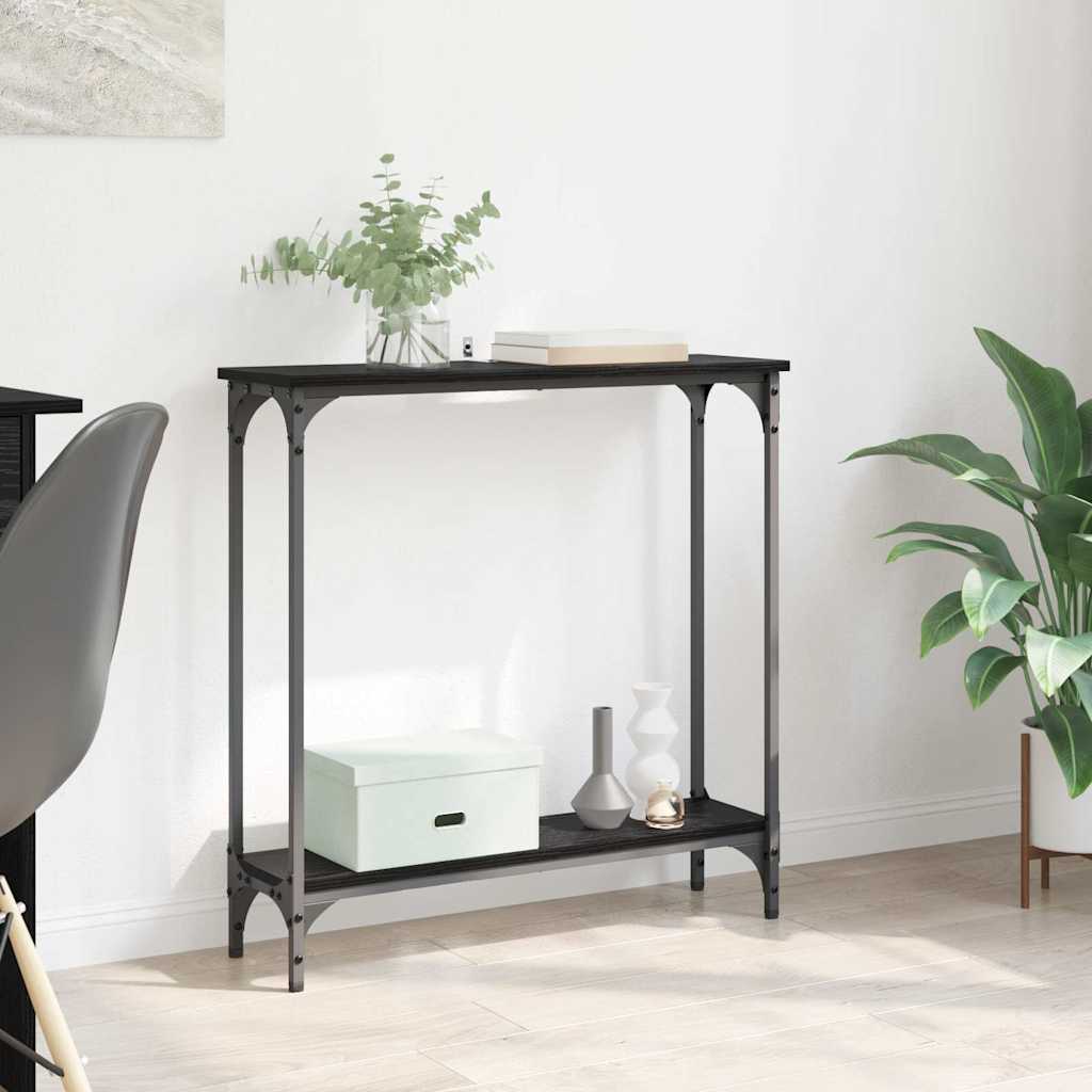 Tavolo consolle Rovere Nero 75 x 22,5 x 75 cm Legno multistrato