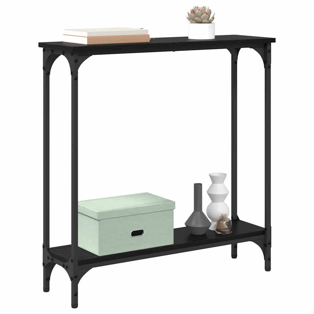 Tavolo consolle Rovere Nero 75 x 22,5 x 75 cm Legno multistrato