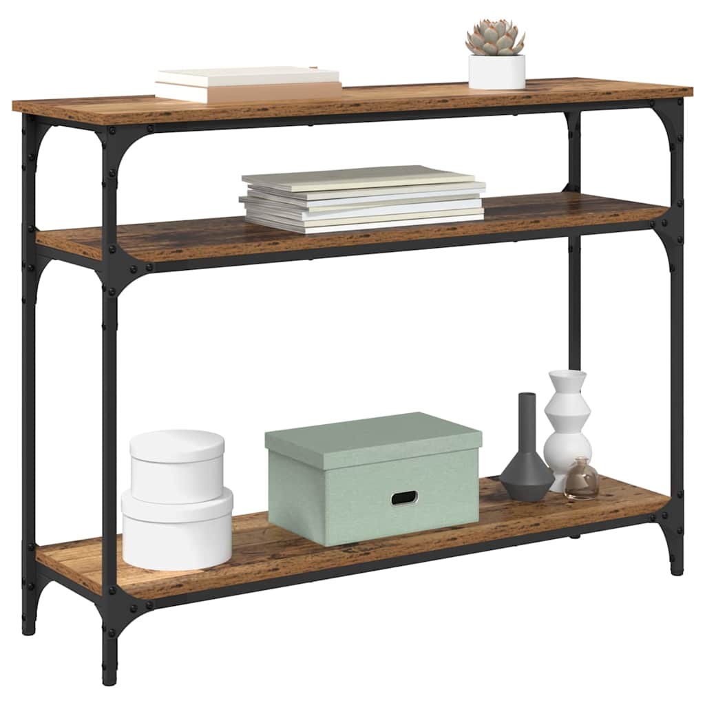 Tavolo consolle con lo scaffale Legno vecchio 100 x 29 x 75 cm