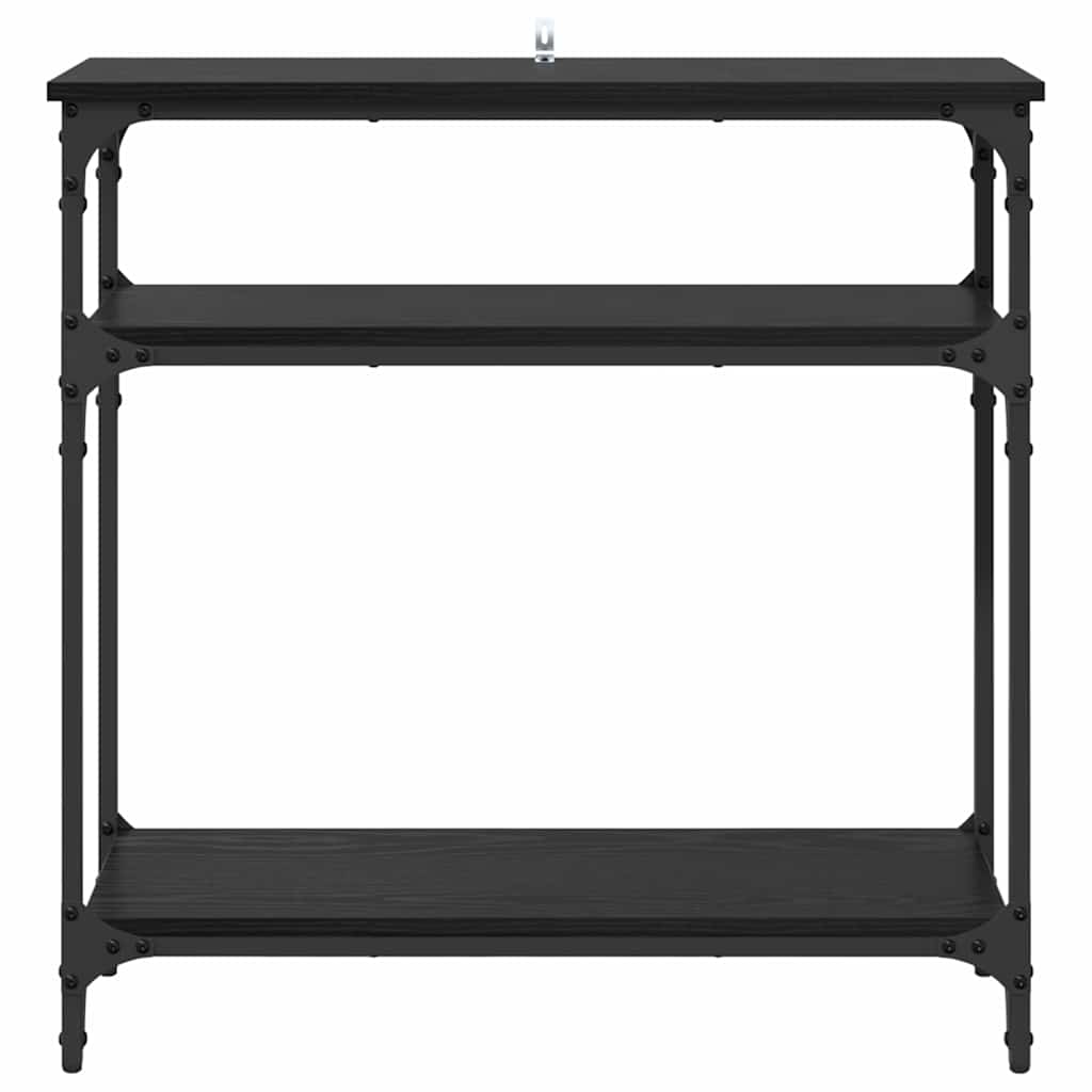 Tavolo consolle Rovere Nero 75 x 29 x 75 cm Legno multistrato