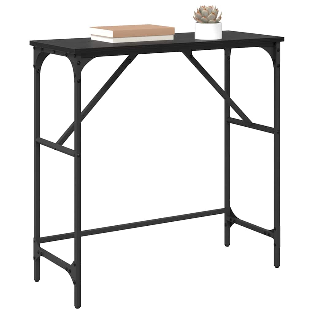Tavolo consolle Rovere Nero 75 x 32 x 75 cm Legno multistrato