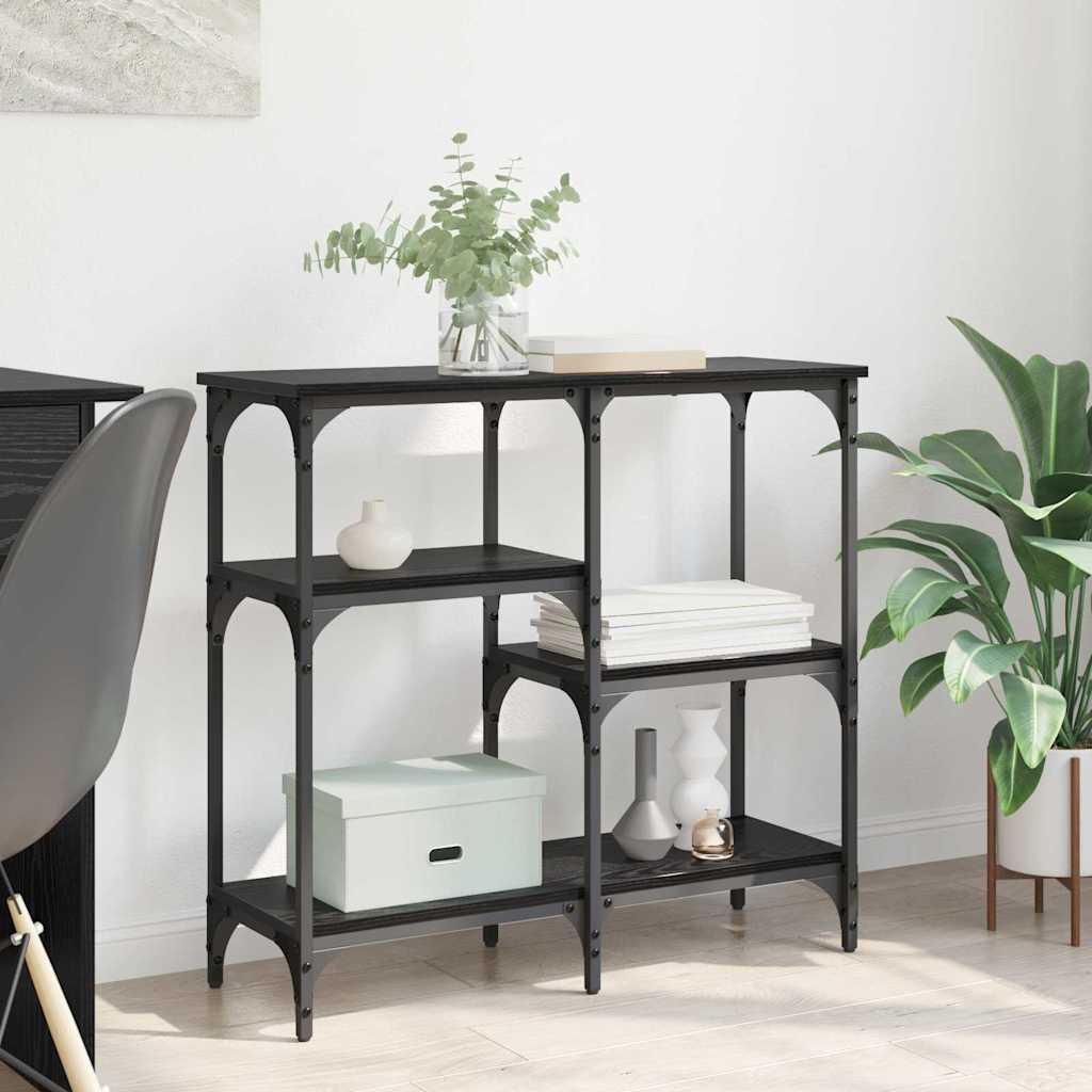 Tavolo consolle Rovere Nero 80 x 29 x 75 cm Legno multistrato