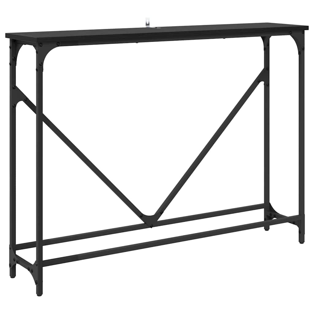 Tavolo consolle Rovere Nero 102 x 23 x 75 cm Legno multistrato
