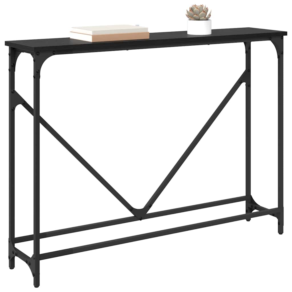 Tavolo consolle Rovere Nero 102 x 23 x 75 cm Legno multistrato