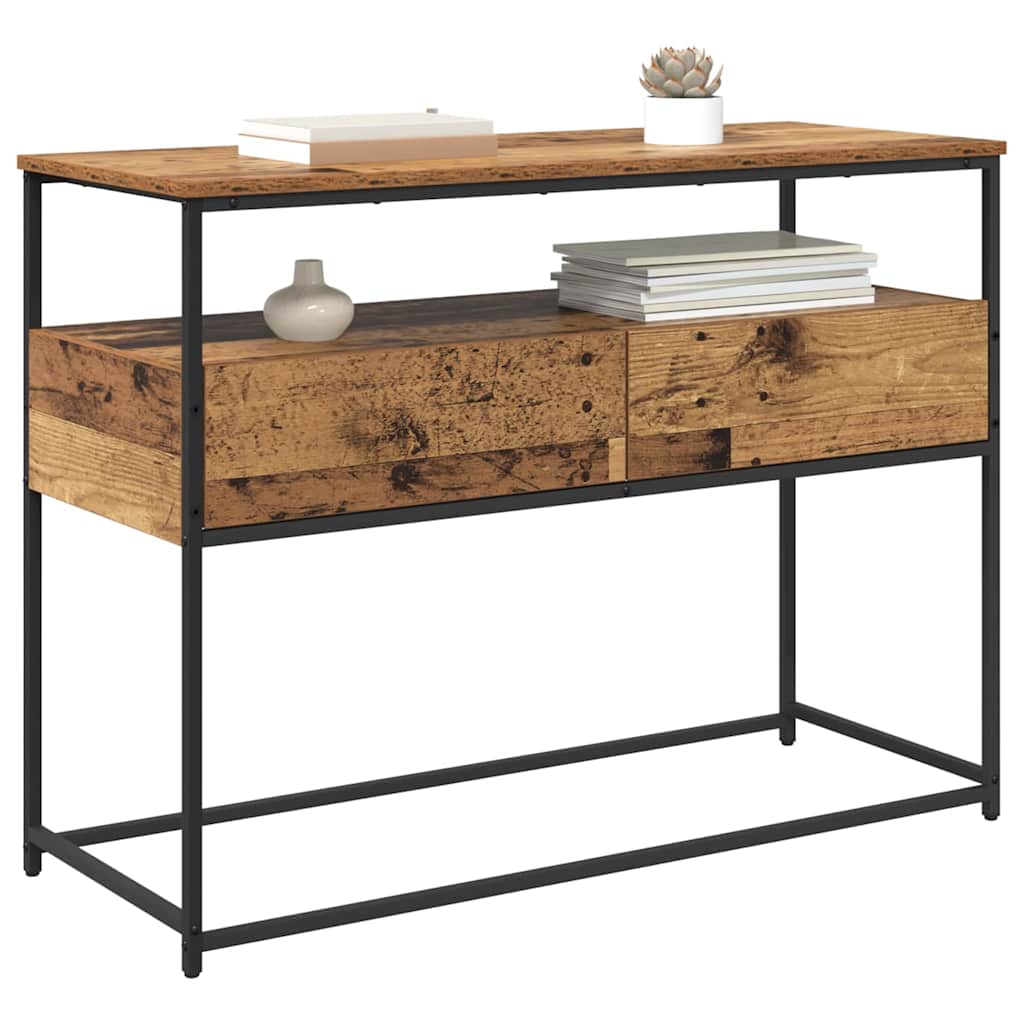 Tavolo consolle con cassetto Legno vecchio 100 x 40 x 75 cm