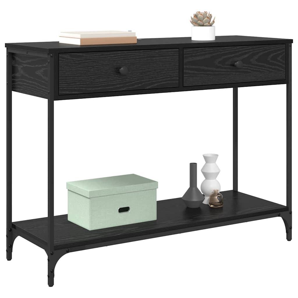 Tavolo consolle con cassetto Rovere Nero 100 x 34,5 x 75 cm