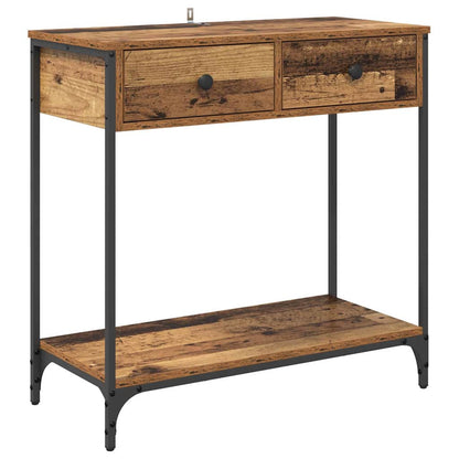 Tavolo consolle con cassetto Legno vecchio 75 x 34.5 x 75 cm