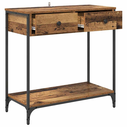 Tavolo consolle con cassetto Legno vecchio 75 x 34.5 x 75 cm