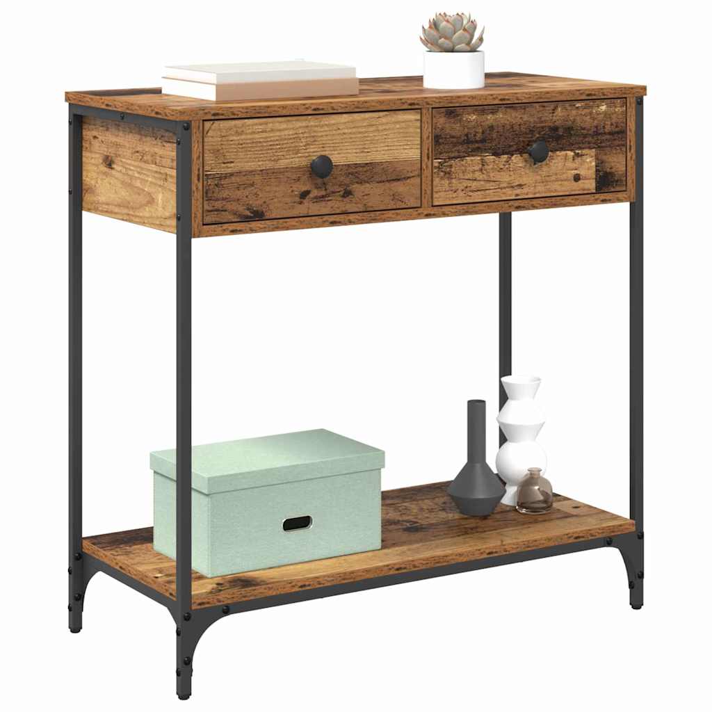 Tavolo consolle con cassetto Legno vecchio 75 x 34.5 x 75 cm