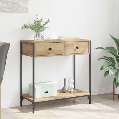 Tavolo consolle rovere artigianale 75 x 34.5 x 75 cm