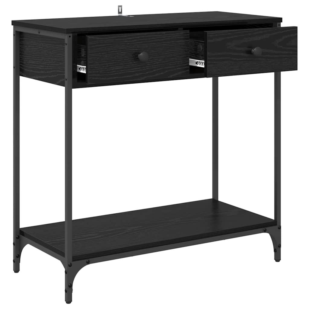 Tavolo consolle Rovere nero 75 x 34.5 x 75 cm Legno multistrato