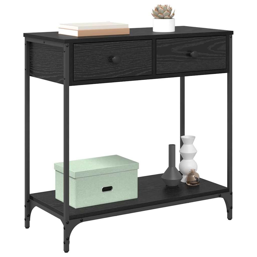Tavolo consolle Rovere nero 75 x 34.5 x 75 cm Legno multistrato