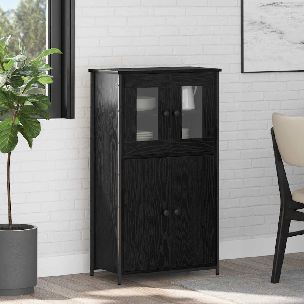 Credenza Rovere Nero 62 x 32 x 106,5 cm Legno multistrato