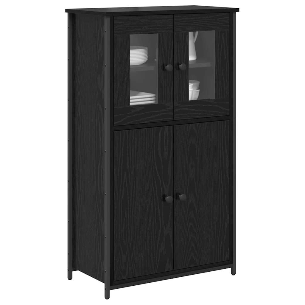 Credenza Rovere Nero 62 x 32 x 106,5 cm Legno multistrato