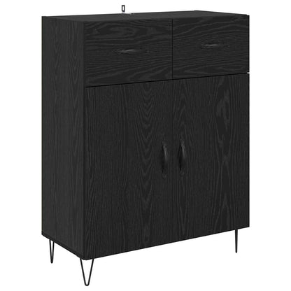 Credenza Rovere Nero 69,5 x 34 x 90 cm Legno multistrato