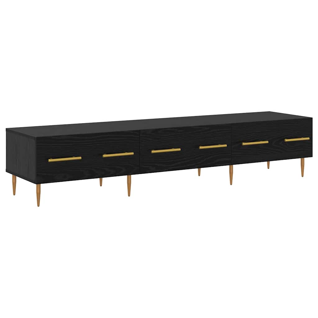 Mobile TV Rovere nero 150 x 36 x 30 cm Legno multistrato