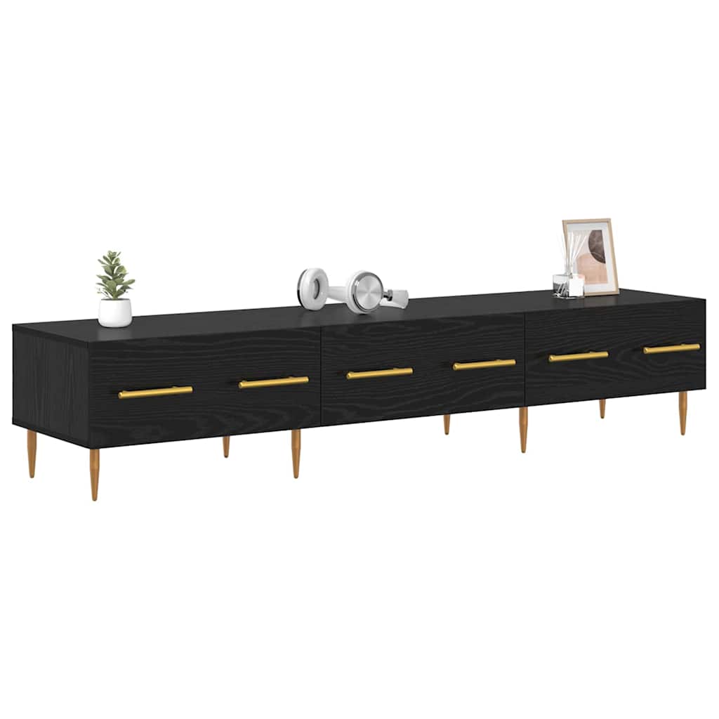 Mobile TV Rovere nero 150 x 36 x 30 cm Legno multistrato
