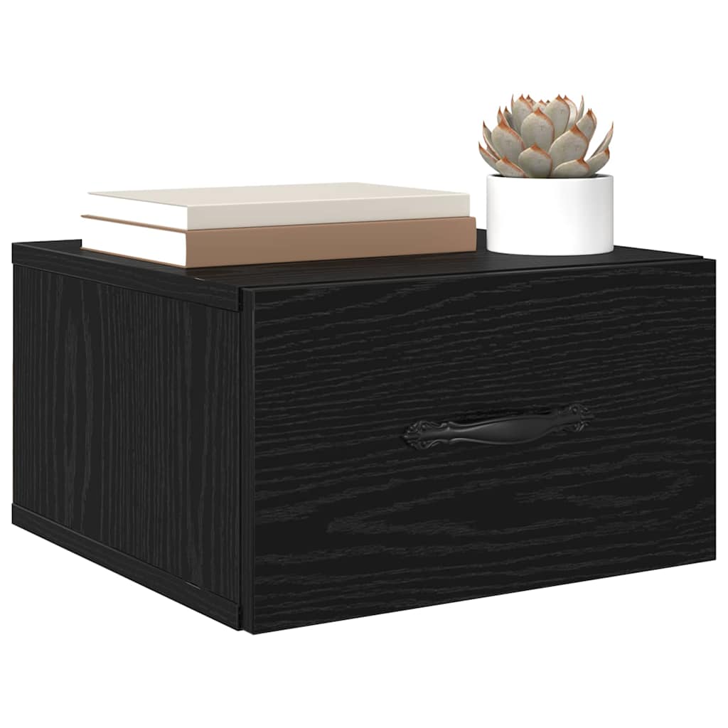 Armadio da Notte Rovere nero 35 x 35 x 20 cm Legno multistrato
