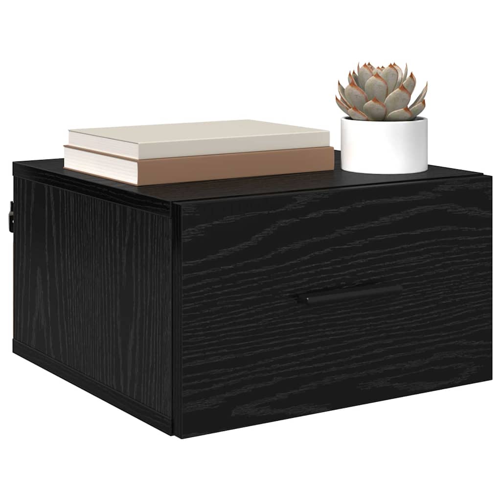 Armadio da Notte con cassetto 2 pcs Rovere nero 35 x 35 x 20 cm