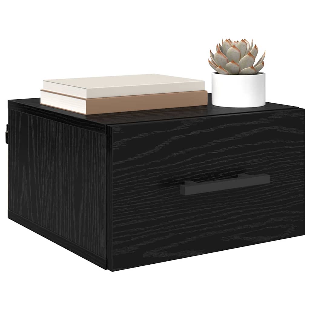 Armadio da Notte Rovere nero 35 x 35 x 20 cm Legno multistrato