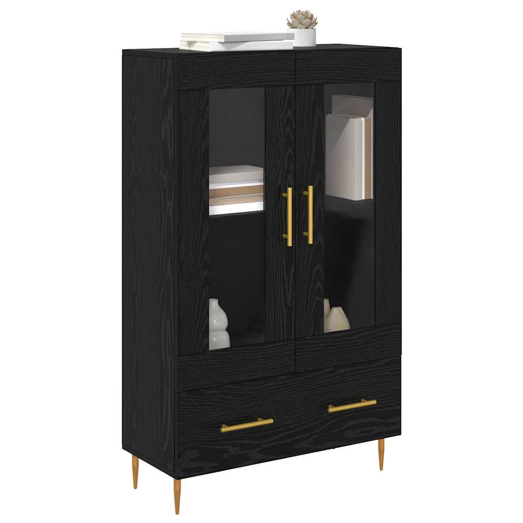 Credenza con cassetto Rovere Nero 69,5 x 31 x 115 cm